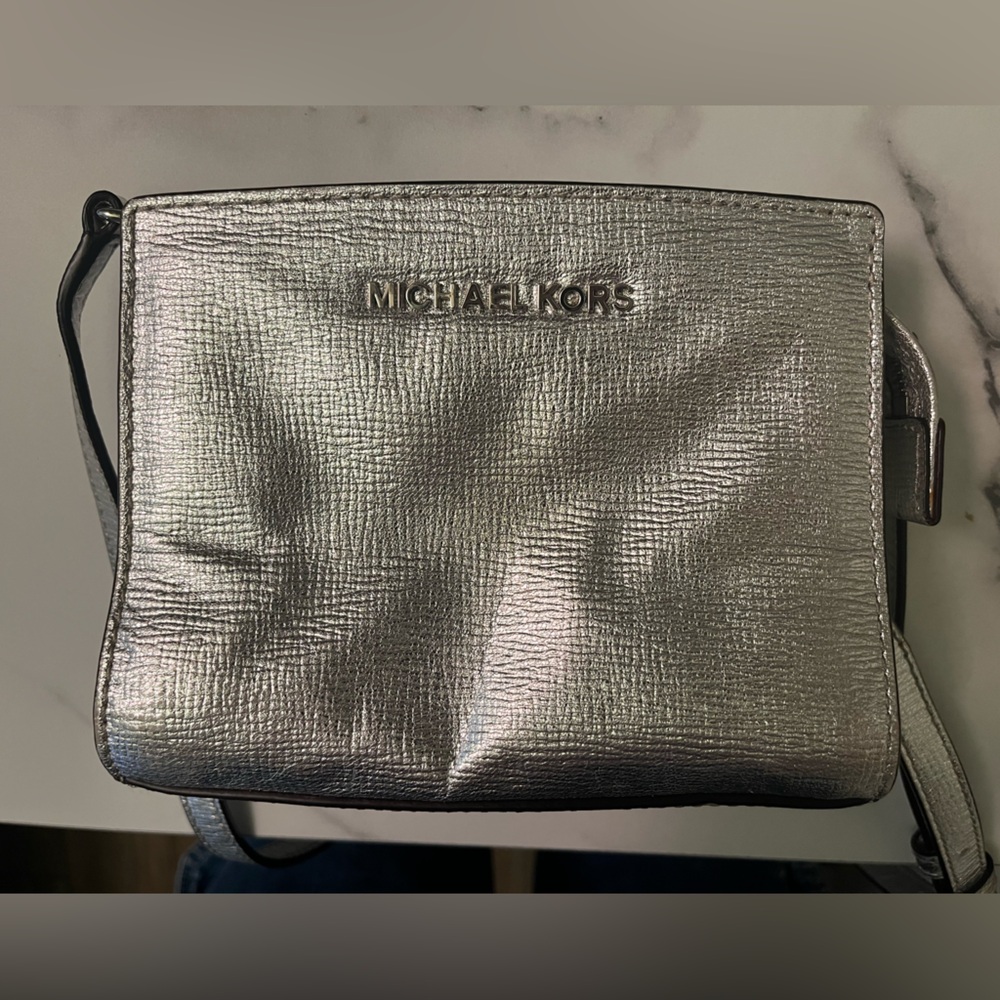 Michael Kors Metallic Silver Shoulder Bag